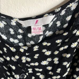Black Top with White Floral Design